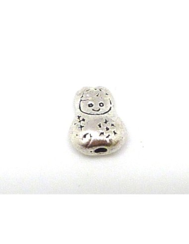 10 Petites Perles Poupée russe Matriochka en métal argenté 10,2mm