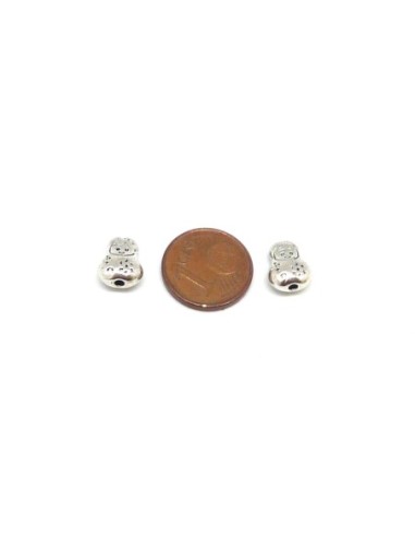 10 Petites Perles Poupée russe Matriochka en métal argenté 10,2mm