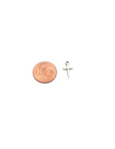 Lot de 30 petites Breloque pendentif, croix en métal argenté 13mm x 7mm 2
