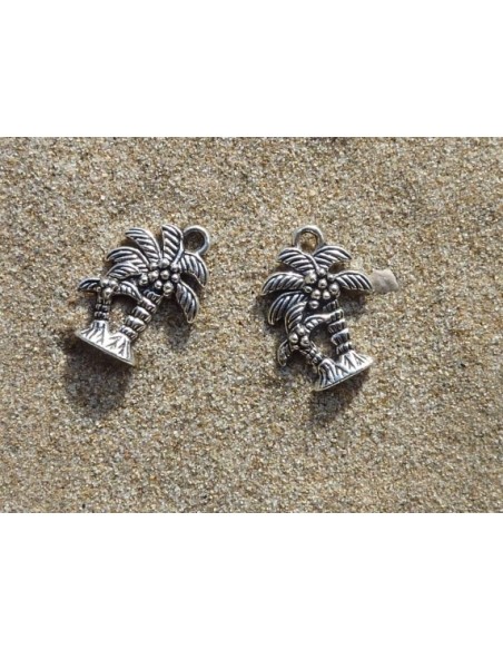 Breloque oasis en métal argenté 18,4mm x 14,3mm