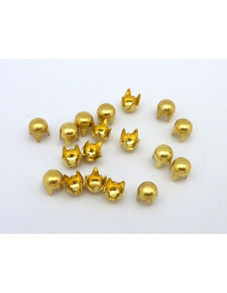 5 clous griffe rond en métal doré laiton 3,7mm pour customiser