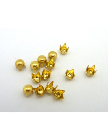 5 clous griffe rond en métal doré laiton 3,7mm...