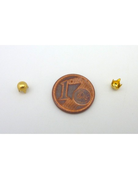 5 clous griffe rond en métal doré laiton 3,7mm pour customiser