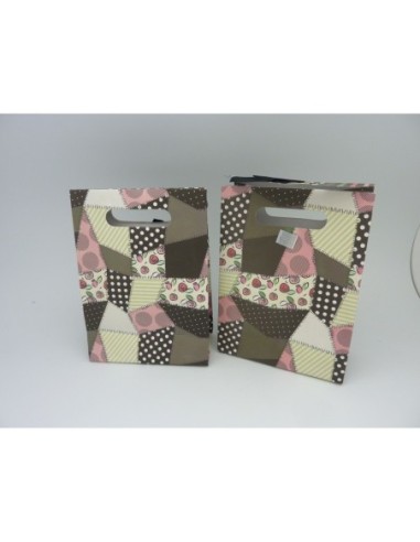 Pochette Cadeaux rayure multicolore, patchwork...