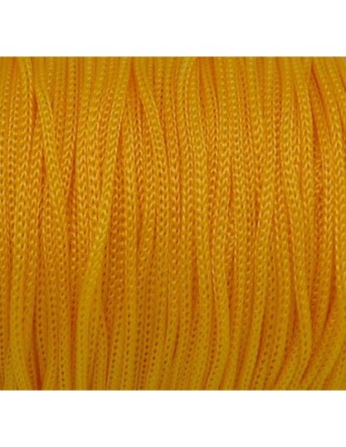 5m Fil polyester, nylon tressé souple jaune bouton d'or 1mm Shamballa
