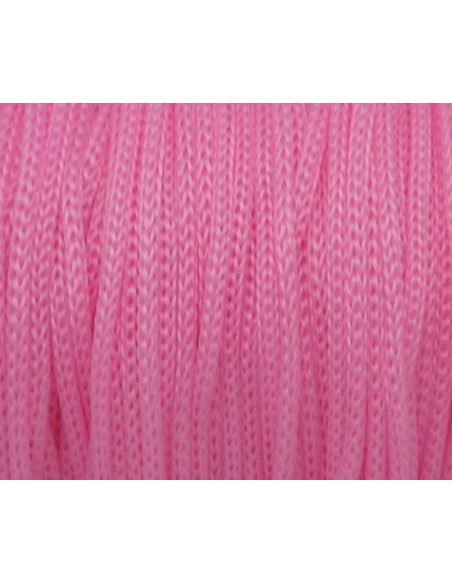 5m Fil polyester, nylon tressé souple rose 1mm Shamballa