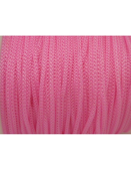 5m Fil polyester, nylon tressé souple rose 1mm Shamballa