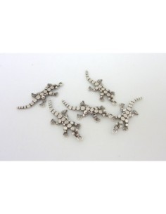 Breloque salamandre, gecko, lézard en métal argenté 2