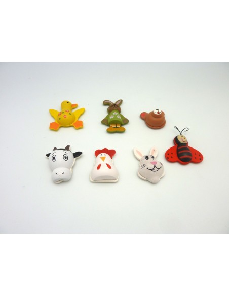 Lot de 7 animaux 3D en bois pour embellissement, home déco