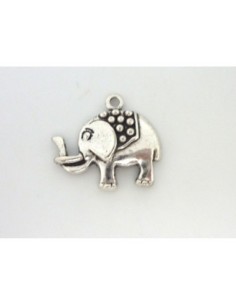 Pendentif, breloque éléphant en métal argenté 22,3mm 2