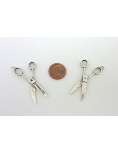 charm ciseaux en métal argenté
