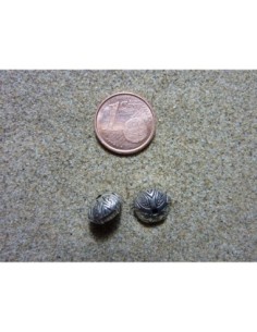 R-Perle ronde aplatie, toupie motif feuille en métal... 2