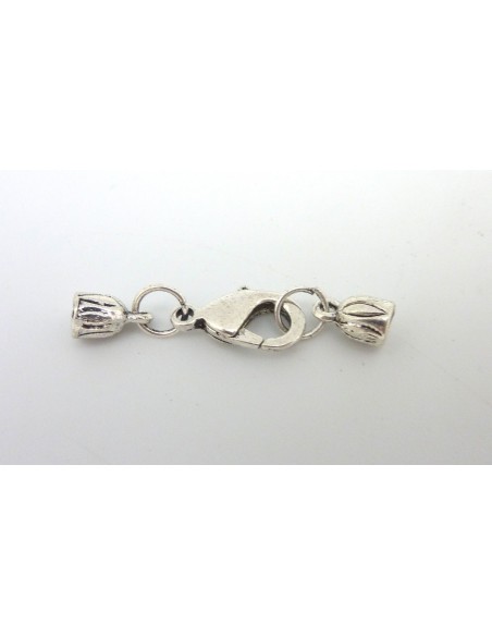 R-Fermoir mousqueton avec embout rond gravé pour fil cordon de 3,5mm