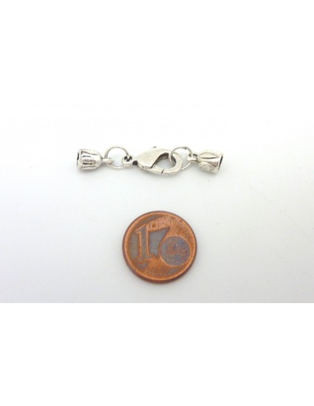 R-Fermoir mousqueton avec embout rond gravé pour fil cordon de 3,5mm