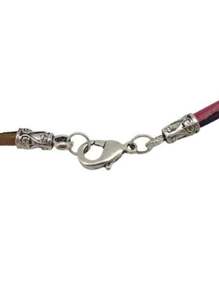 Fermoir mousqueton avec embout conique gravé argenté