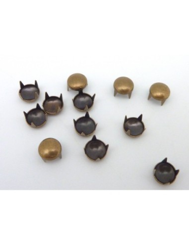 5 clous griffe rond en métal couleur bronze 6mm pour customiser