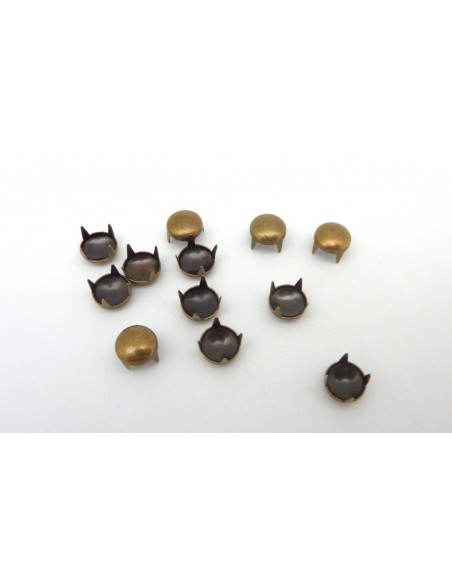 5 clous griffe rond en métal couleur bronze 6mm pour customiser