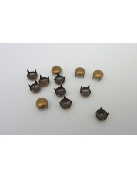 5 clous griffe rond en métal couleur bronze 6mm pour customiser