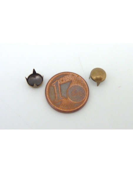 5 clous griffe rond en métal couleur bronze 6mm pour customiser