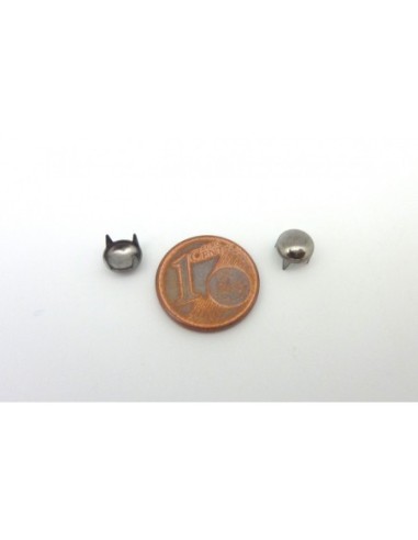 5 clous griffe rond en métal argenté anthracite...