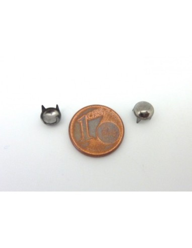 5 clous griffe rond en métal argenté anthracite...