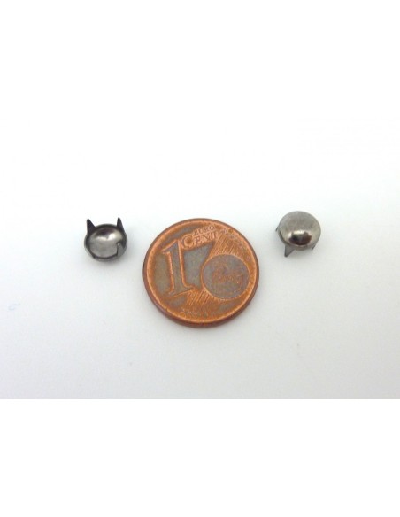 5 clous griffe rond en métal argenté anthracite 6mm pour customiser