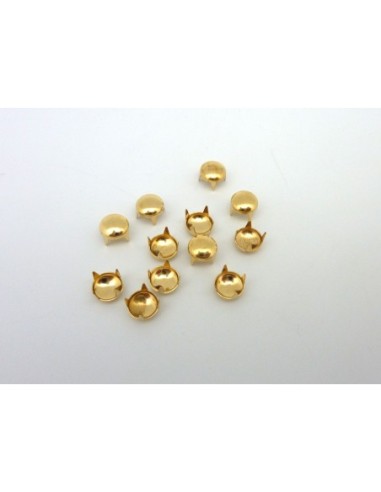 5 clous griffe rond en métal doré 6mm pour...