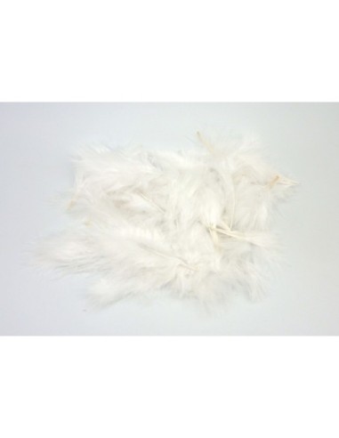 R-Sachet d'environ 30 plumes de décoration teintées blanc 5-10cm
