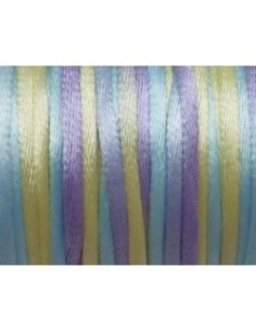 Ficelle chinoise 2mm dégradé parme, jaune, bleu 2