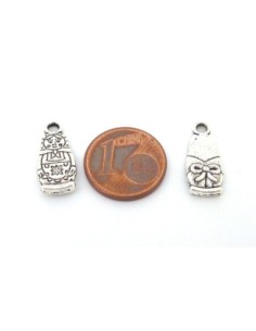 Lot de 10 breloques, pendentifs, poupée russe "Matriochka" en métal argenté 17,4mm 2
