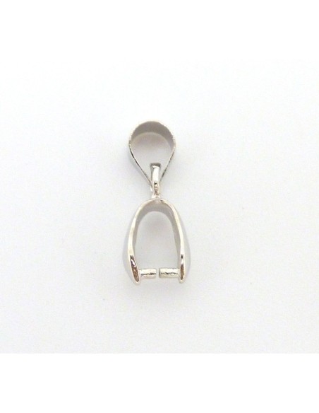 Attache pendentif en métal argenté