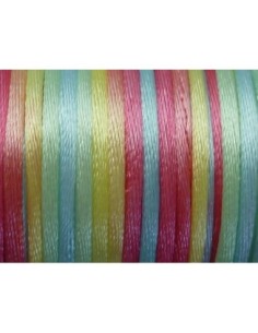 Cordon queue de rat 2mm multicolore jaune pâle, bleu ciel