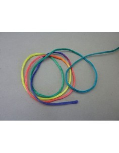 Cordon queue de rat 2mm fluo multicolore arc en ciel 2