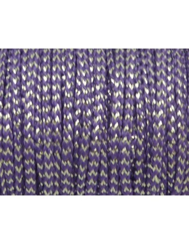 Fil polyester tressé violet et argenté 1,5mm