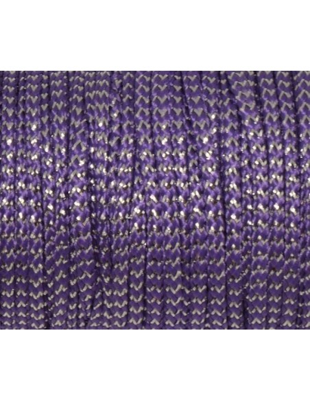 Cordon 1,5mm violet et argenté