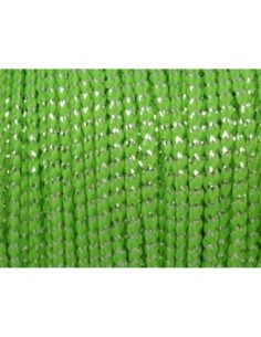 Cordon polyester tressé vert vif et argenté 1,5mm 2