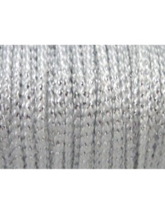 Cordon polyester tressé blanc et argenté 1,5mm 2
