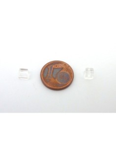 Perle en verre transparent en forme de cube 2