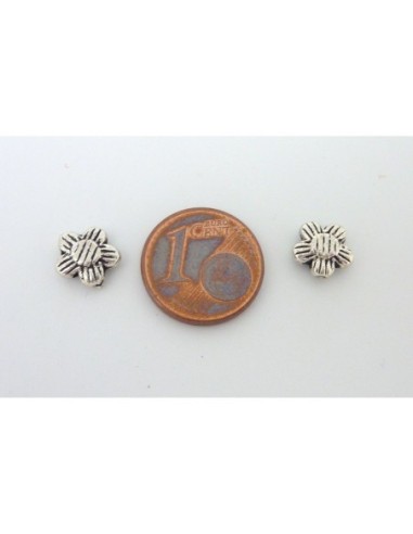 Perle fleur argenté pour creation porte clé