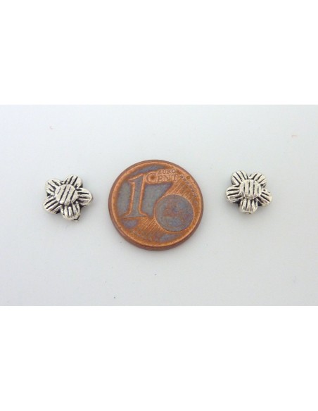 Perle fleur argenté pour creation porte clé