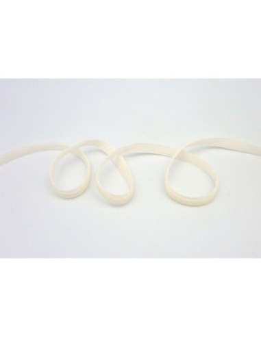 Galon velours plat pas cher 7mm de couleur beige crème
