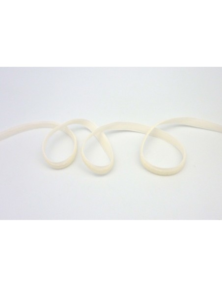 Galon velours plat pas cher 7mm de couleur beige crème