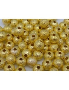 10 Perles brillantes en métal doré texturé 5mm 2