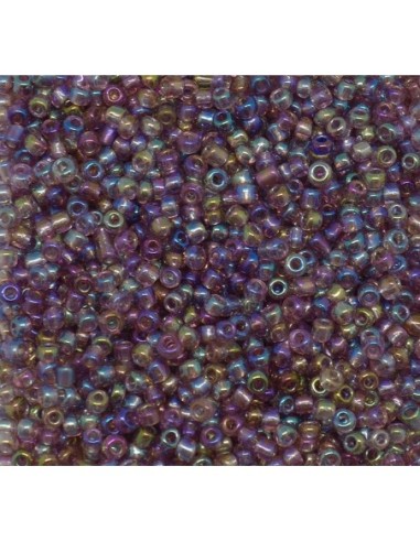 Perle de rocaille 2mm violet améthyste clair irisé pour tissage
