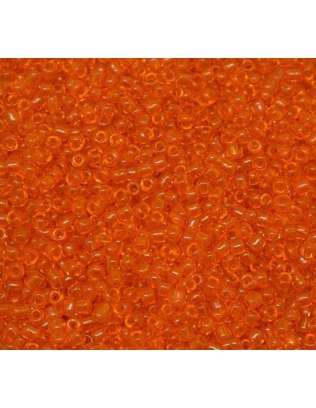 Perle de rocaille orange translucide 2mm pour tressage kumihimo