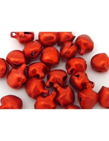 R-10 petits grelots en métal couleur rouge 10,3mm