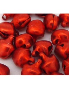 R-10 petits grelots en métal couleur rouge 10,3mm 2