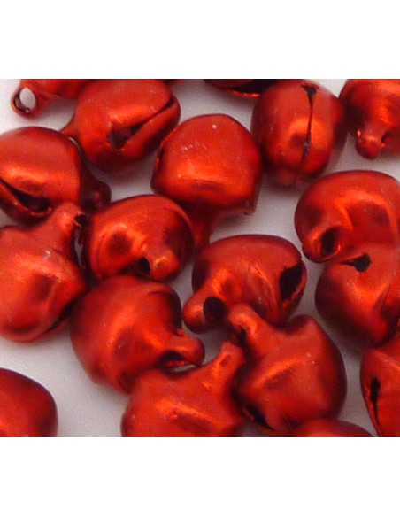 R-10 petits grelots en métal couleur rouge 10,3mm