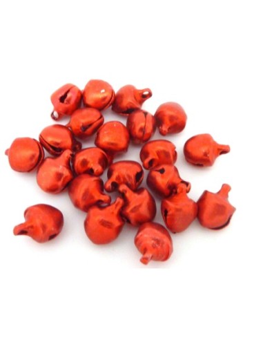 R-10 petits grelots en métal couleur rouge 10,3mm
