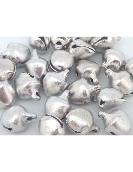 R-10 grelots en métal couleur argent brossé 10,3mm